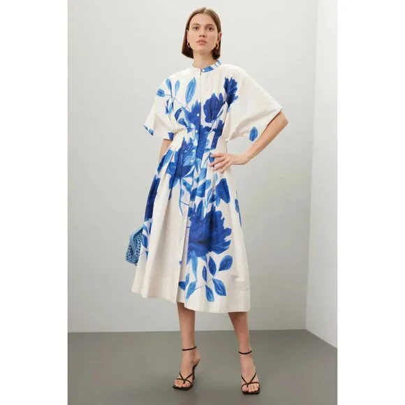 Natori Andora Poplin Pleated Dress, US 2 - Picture 1 of 12